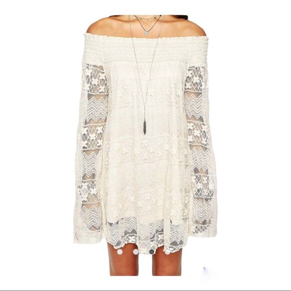Band of Gypsies Lace off the shoulder swing dress - Picture 5 of 14
